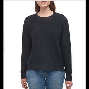 Splendid Sweatshirt Crewneck Pullover Top in Black Size Large